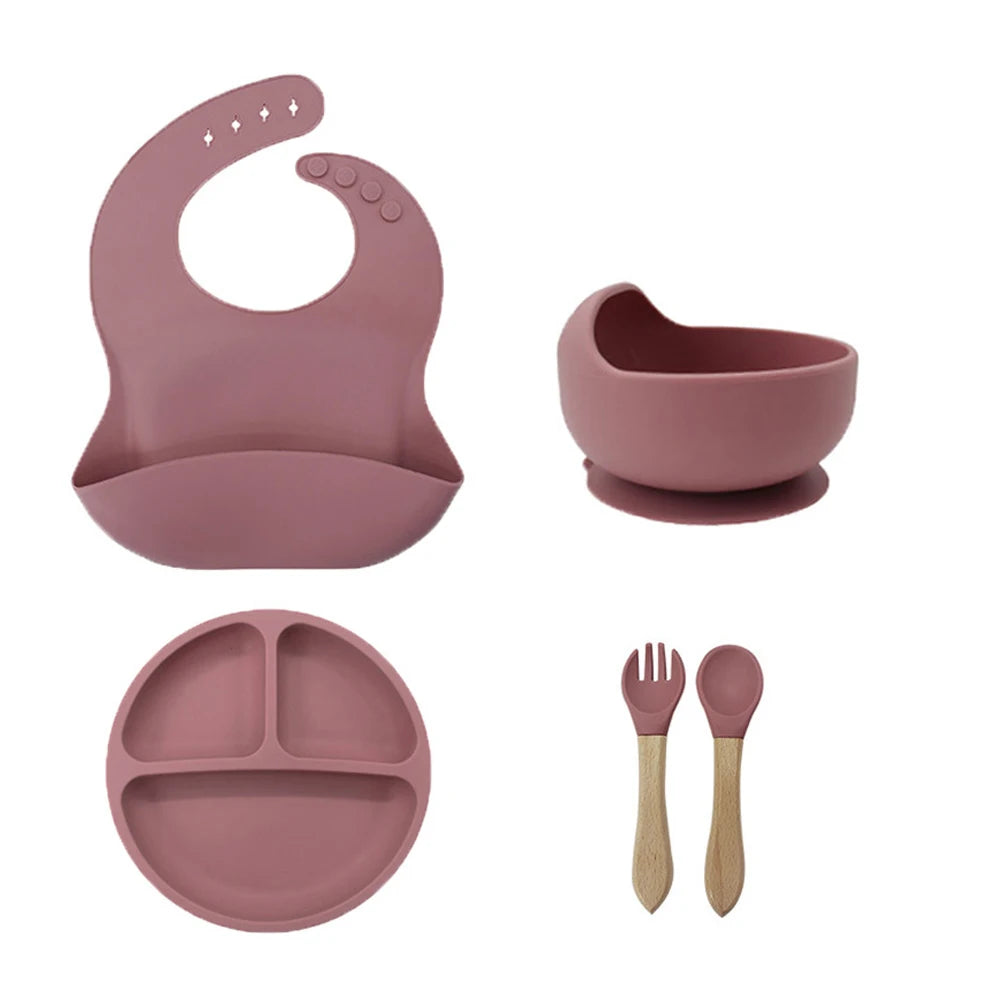 5PCS Children's silicone feeding kit