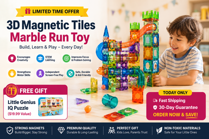 3D Magnetic Tiles Marble Run Toy