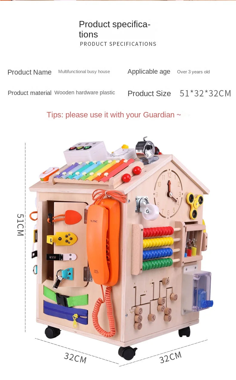 Busy House Wooden Montessori Play Set