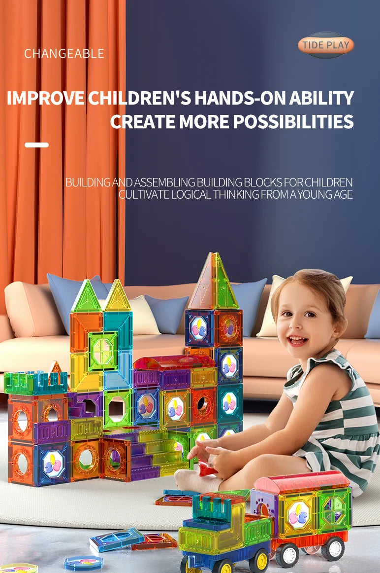 3D Magnetic Tiles Building Blocks