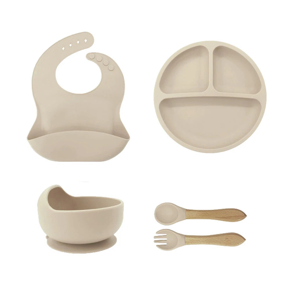 5PCS Children's silicone feeding kit