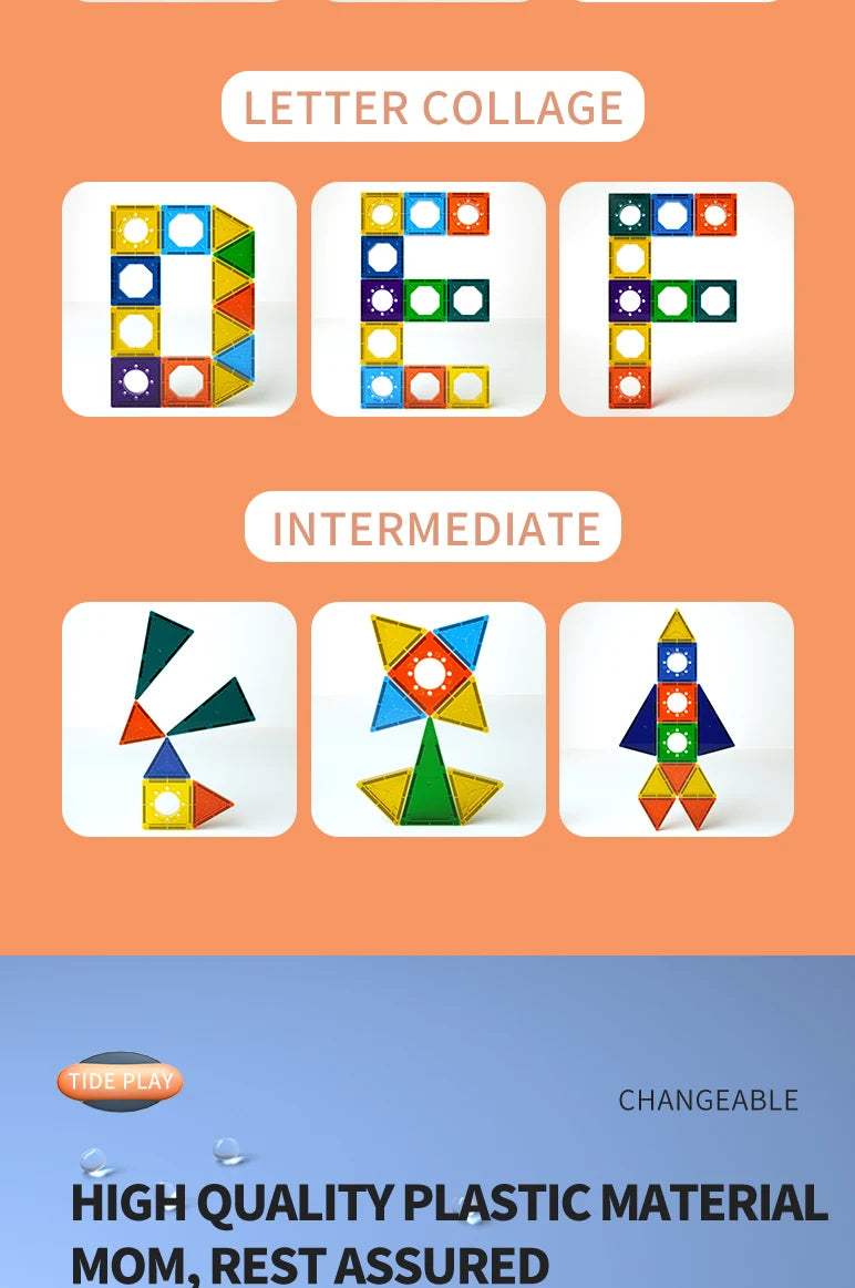 3D Magnetic Tiles Building Blocks