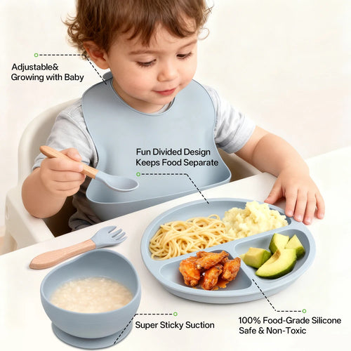 5PCS Children's silicone feeding kit