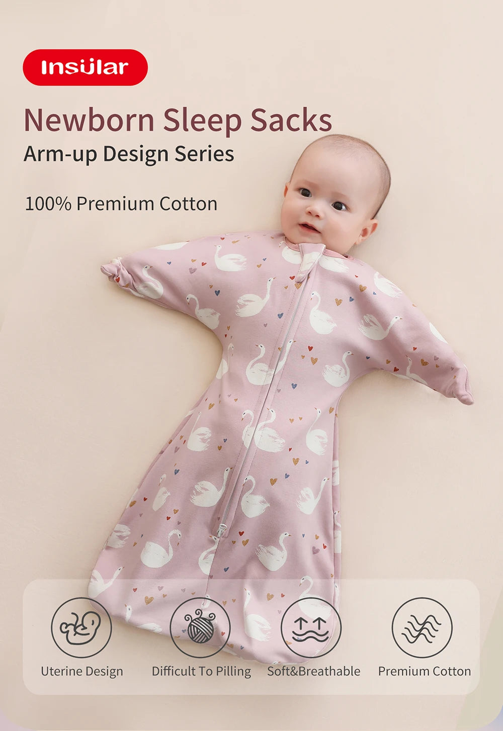 Newborn Raised Hand Anti-shock Cotton