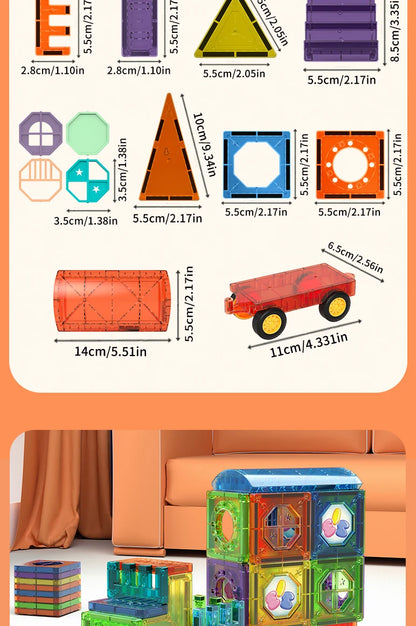 3D Magnetic Tiles Building Blocks