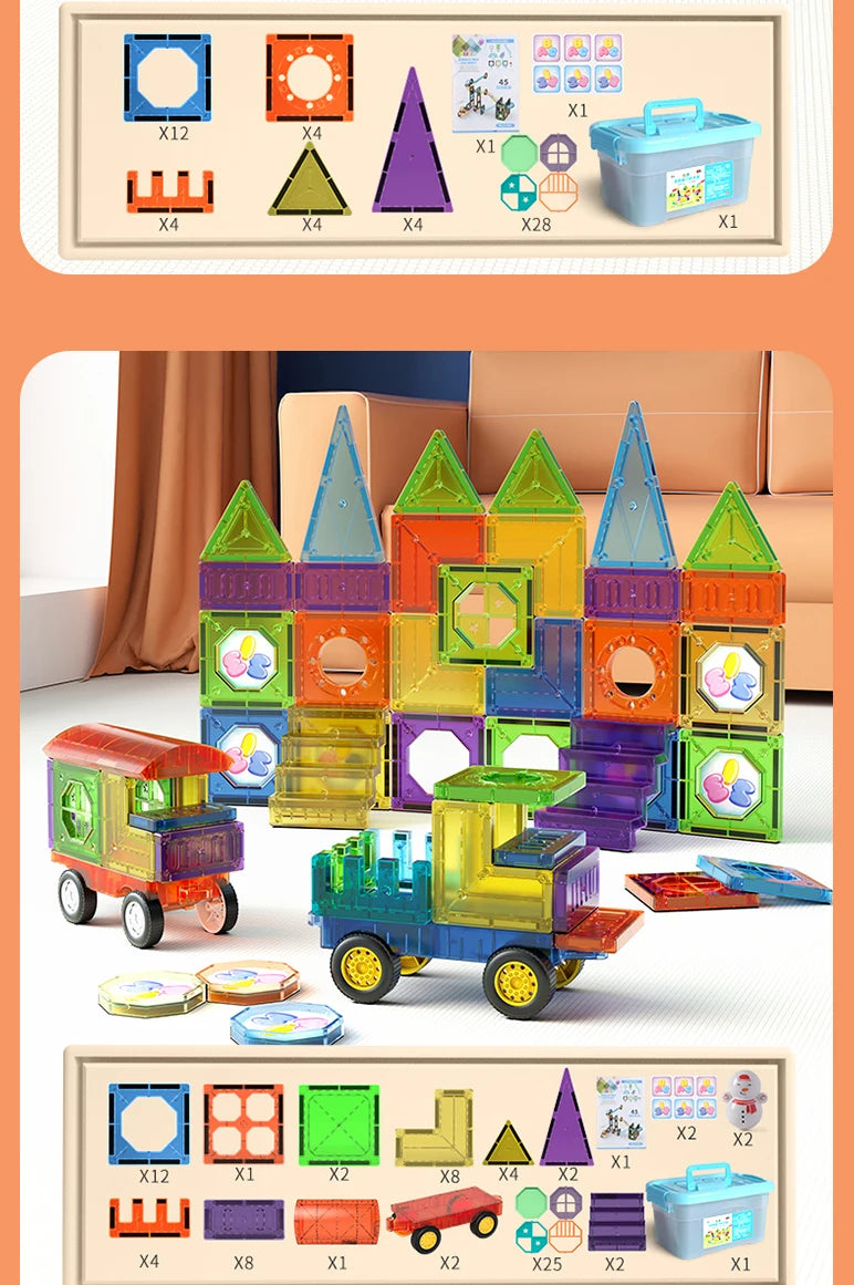 3D Magnetic Tiles Building Blocks