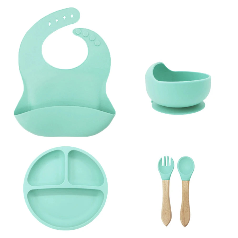 5PCS Children's silicone feeding kit