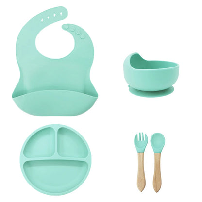 5PCS Children's silicone feeding kit