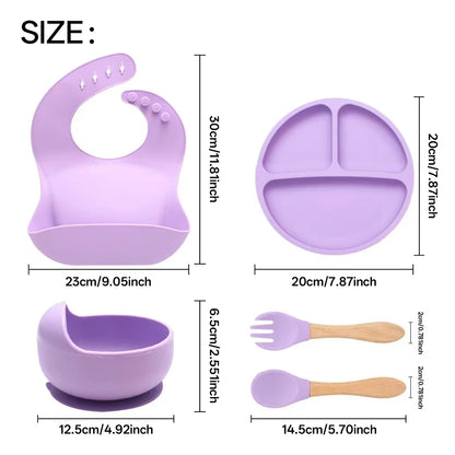 5PCS Children's silicone feeding kit